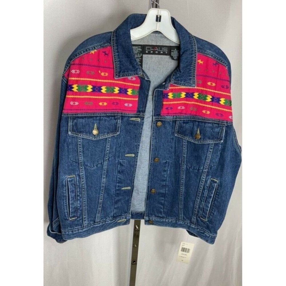 Nwt vintage Claus Sport jean denim jacket M medium Rare and super cool 80βs styl - Picture 2 of 7